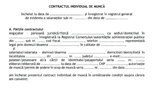 Ministerul Muncii prezinta noul model al contractului individual de munca